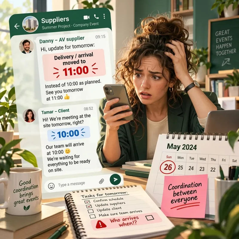 The vendor moved the time to 11:00 in one group while the client is still on 10:00 in another
